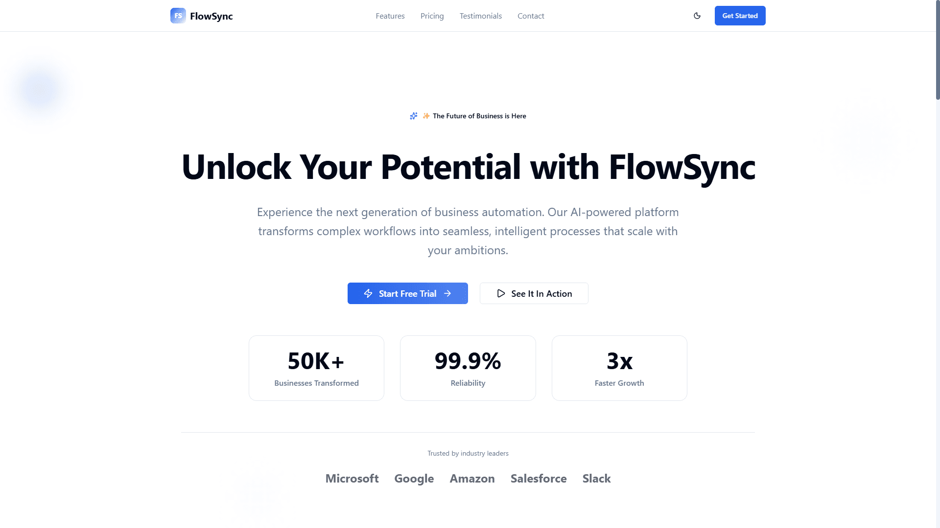 FlowSync Landing Page